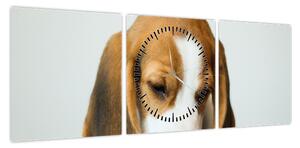 Obraz Beagle (z zegarem) (90x30 cm)