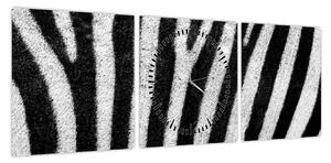 Obraz skóry zebry (z zegarem) (90x30 cm)
