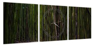 Obraz - Wśród bambusów (z zegarem) (90x30 cm)