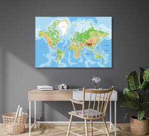 Obraz na korku klasyczna mapa świata