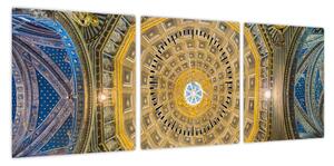 Obraz sufitu kościoła w Sienie (z zegarem) (90x30 cm)