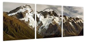 Obraz góry Sefton, Nowa Zelandia (z zegarem) (90x30 cm)