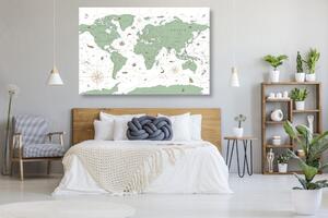 Obraz na korku mapa w kolorze zielonym