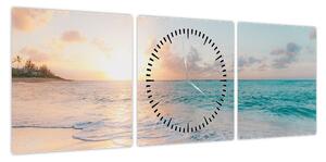 Obraz - Wymarzona plaża (z zegarem) (90x30 cm)