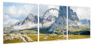 Obraz - Włoskie Dolomity (z zegarem) (90x30 cm)