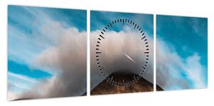 Obraz - Chmura nad szczytem (z zegarem) (90x30 cm)