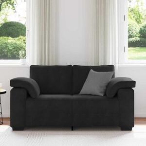 Sofa dwuosobowa czarna 160x77x82 cm aksamitna