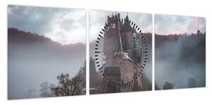 Obraz - Eltz Castle, Niemcy (z zegarem) (90x30 cm)