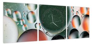 Obraz abstrakcji - bąbelki (z zegarem) (90x30 cm)