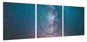 Obraz - Droga Mleczna (z zegarem) (90x30 cm)
