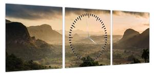 Obraz - Kubańskie szczyty (z zegarem) (90x30 cm)