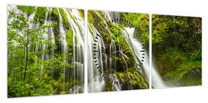 Obraz - Wodospad, Wind River Valley (z zegarem) (90x30 cm)