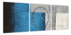 Obraz - Abstrakcja (z zegarem) (90x30 cm)