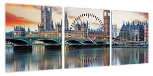 Obraz - Houses of Parliament w Londynie (z zegarem) (90x30 cm)