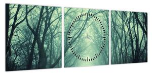 Obraz - Droga z aleją drzew (z zegarem) (90x30 cm)