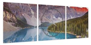 Obraz - Górski krajobraz Kanady (z zegarem) (90x30 cm)