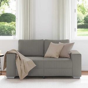 Sofa dwuosobowa jasnoszara 160x77x82 cm tkanina sztruksowa