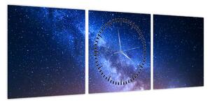 Obraz - Nocne piękno gwiazd (z zegarem) (90x30 cm)