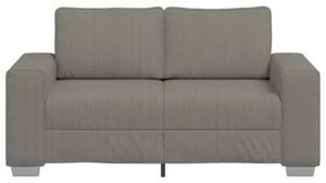 Sofa dwuosobowa jasnoszara 160x77x82 cm tkanina sztruksowa