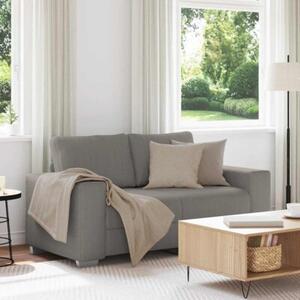 Sofa dwuosobowa jasnoszara 160x77x82 cm tkanina sztruksowa