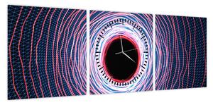 Obraz abstrakcji koła (z zegarem) (90x30 cm)