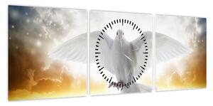 Obraz gołębicy (z zegarem) (90x30 cm)