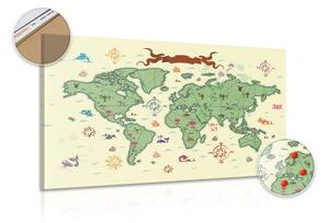 Obraz na korku oryginalna mapa świata
