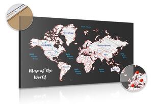Obraz na korku unikalna mapa świata