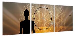 Obraz medytacji (z zegarem) (90x30 cm)