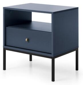 Szafka nocna Mono granatowa (MS54), navy/black, do sypialni