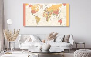 Obraz na korku szczegółowa mapa świata