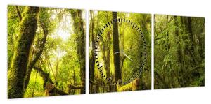 Obraz omszałej dżungli (z zegarem) (90x30 cm)