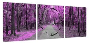 Obraz - Ścieżka przez park (z zegarem) (90x30 cm)