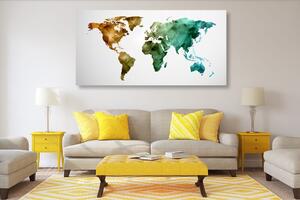 Obraz na korku kolorowa w stylu wielokątów mapa świata