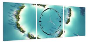 Obraz - Wyspy serca (z zegarem) (90x30 cm)