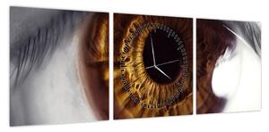 Obraz - Oko (z zegarem) (90x30 cm)