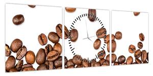 Obraz - Ziarna kawy (z zegarem) (90x30 cm)
