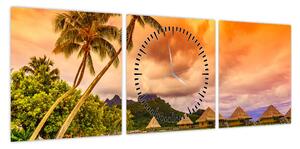Obraz - Bora Bora Island (z zegarem) (90x30 cm)