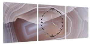 Obraz - Marmurowy agat (z zegarem) (90x30 cm)