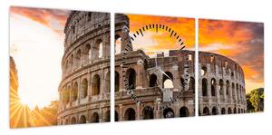 Obraz - Koloseum w Rzymie (z zegarem) (90x30 cm)
