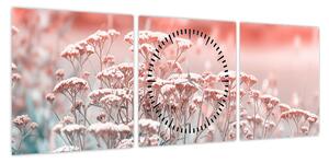 Obraz - Kwiaty polne (z zegarem) (90x30 cm)