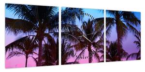 Obraz - Palmy w Miami (z zegarem) (90x30 cm)
