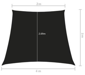 Żagiel ogrodowy, tkanina oxford, trapezowy, 2/4x3 m, czarny