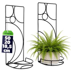 Kwietnik stojący metalowy 50 x 20 cm, czarny tęcza