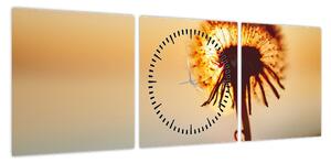 Obraz dmuchawca o zachodzie słońca (z zegarem) (90x30 cm)