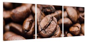 Obraz ziaren kawy (z zegarem) (90x30 cm)