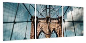 Obraz - Brooklyński most (z zegarem) (90x30 cm)
