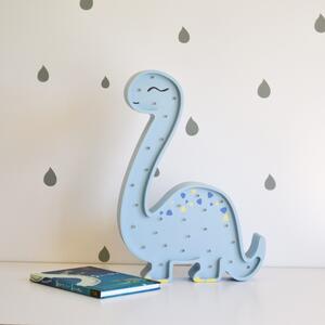 Drewniana lampka dziecięca w kolorze niebieskim Dino