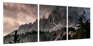 Obraz Gór Skalistych (z zegarem) (90x30 cm)