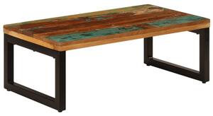 Stolik kawowy, 100x50x35 cm, lite drewno z odzysku i stal